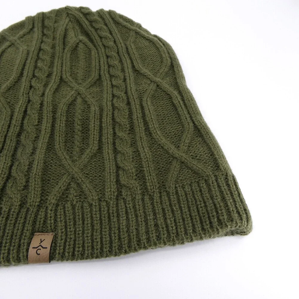 Yellowstone Club Hat YC Womens One Size Winter Beanie Cap Green Knit Ouray Sport